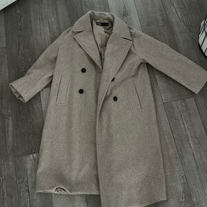 Zara Peacoat oatmeal color